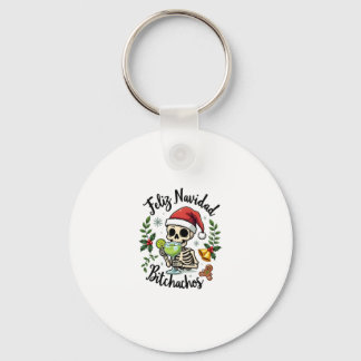Porte-clés Feliz Navidad Bitchachos Crâne Drôle Espagnol Joye