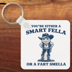 Porte-clés Fella intelligent ou Fart Smella Grenouille Rétro 