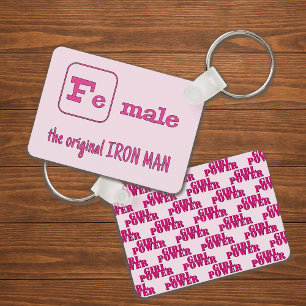 Porte-clés Féminine triathlon sport blague rose