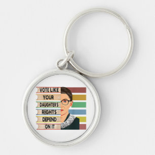 Porte-clés Feministe Ruth Bader Ginsburg RBG Citation Girl Wi