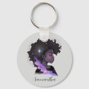 Porte-clés Femme Afro-étincelante