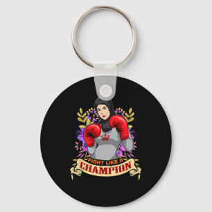 Porte-clés Femme arabe musulmane empoderée pratiquant la boxe