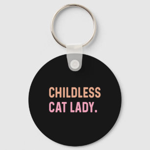 Porte-clés Femme au chat sans enfant - Mignonne drôle