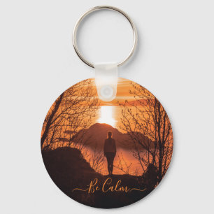 Porte-clés Femme au coucher du soleil porte - clé