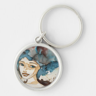 Porte-clés Femme bleue