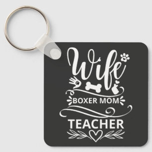 Porte-clés Femme Boxer Maman Enseignant Drôle Chien