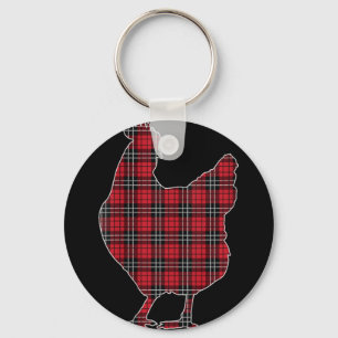 Porte-clés Femme Buffle rouge Plaid Chicken Correspondant Fam