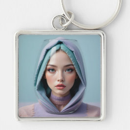 Porte-clés Femme d'art de sable faciale