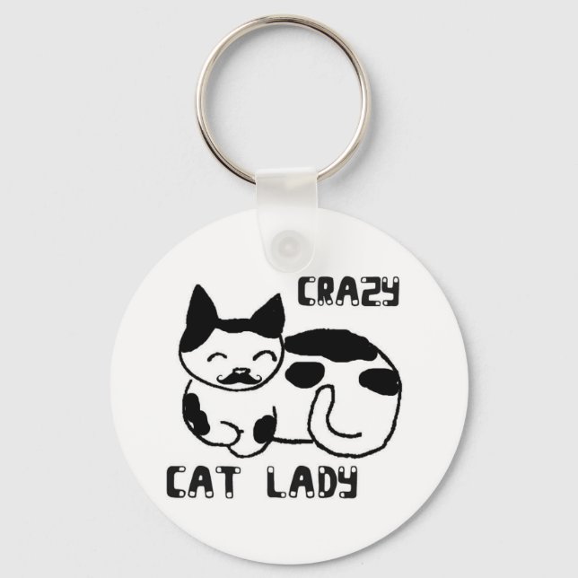 Porte-clés Femme de chat folle (Recto)