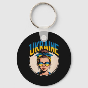 Porte-clés Femme de style rétro ukrainien Graphisme Fierté cu