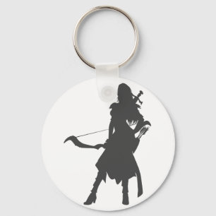 Porte-clés Femme guerrière en silhouette - Choisir la couleu