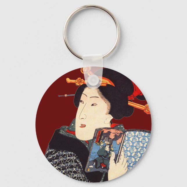 Porte-clés Femme japonaise Lecture 2 (Recto)