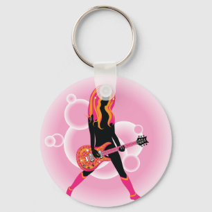 Porte-clés Femme Jouant de la guitare