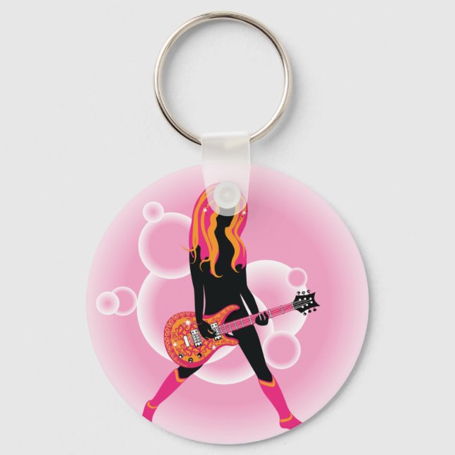 Porte-clés Femme Jouant de la guitare (Recto)