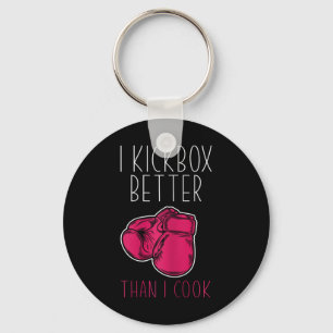 Porte-clés Femme Kickboxeur Drôle - J'aime le Kickboxing