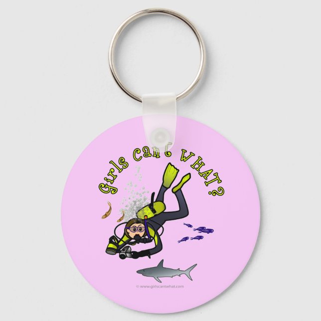 Porte-clés Femme Lumière Scuba Diver (Recto)