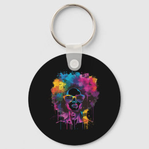 Porte-clés Femme Reine noire Afro Melanin Paint Driving Jun