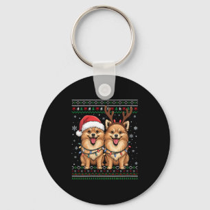 Porte-clés Femmes Meranian chien moche Noël Santa appariement