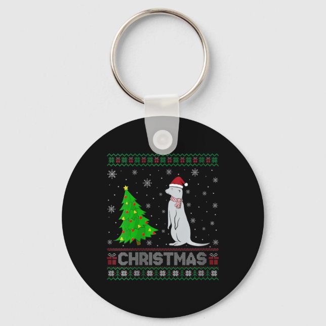 Porte-clés FEMMES Mongouste Xmas Arbre Éclairage Noël laid (Recto)