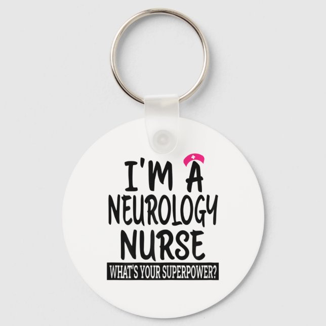 Porte-clés Femmes Neurologie Infirmière Funny École De Nourri (Recto)