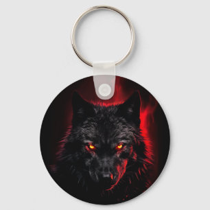 Porte-clés Fenrir - Loup noir aux yeux rouges