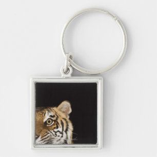 Porte-clés Fermez-vous du visage du tigre d'hurlement