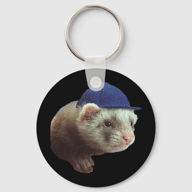 Porte-clés Ferret portant Casquette (Recto)