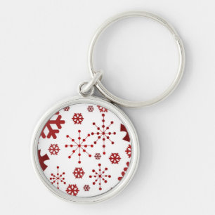 Porte-clés Festif rouge Snowflakes