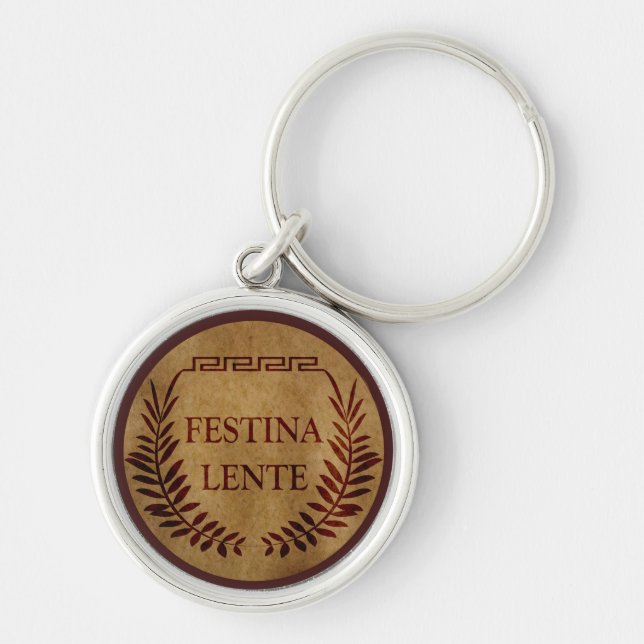 Porte-clés festina lente, citations latin (Devant)
