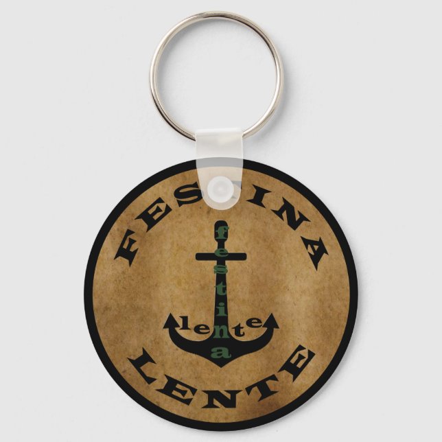 Porte-clés festina lente, phrase latine (Recto)