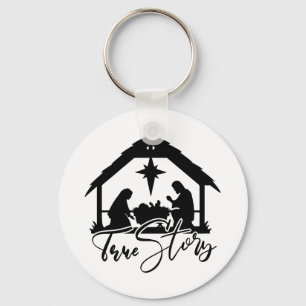 Porte-clés Festive Religieux scène du Manger de Noël