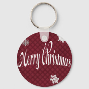 Porte-clés Festive Rouge Joyeux Noël Embellisté