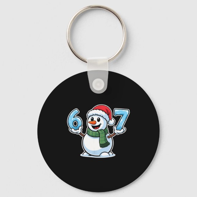 Porte-clés Festive Snowman Christmas Winter Cheer 67 Number  (Recto)