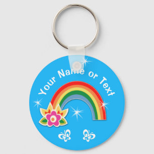 Porte-clés Fête arc-en-ciel personnalisée pour filles