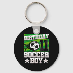 Porte-clés Fête d'anniversaire de football - Garçon de 11 ans