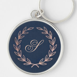 Porte-clés Fête d'anniversaire élégante rose gold et bleu mar