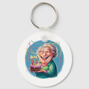 Porte-clés Fête d'anniversaire humoristique de Nana