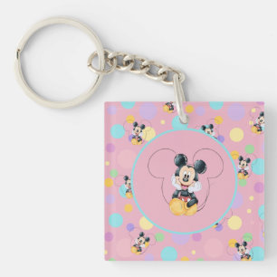 Porte-clés Fête de bébé Mickey Mouse à pois rouges