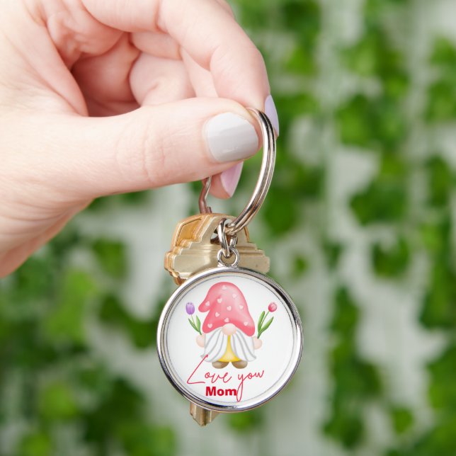 Porte-clés Fête de la Saint Valentin gnome personnalisée (main)