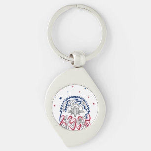 Porte-clés Fête de l'Indépendance Étoiles d'aigle américain