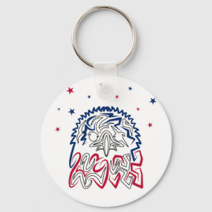 Porte-clés Fête de l'Indépendance Étoiles d'aigle américain