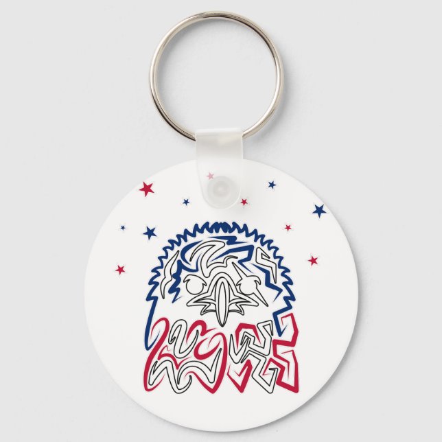 Porte-clés Fête de l'Indépendance Étoiles d'aigle américain (Recto)