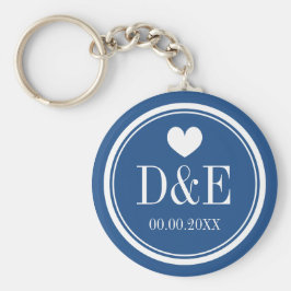 Porte-clés Fête de mariage monogramme d'amour personnalisé en