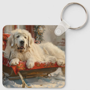 Porte-clés Fête de Noël des Chiens des Pyrénées
