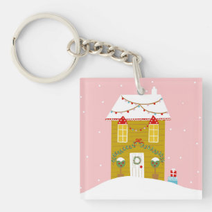 Porte-clés Fête de Noël rose Anniversaire de enfant