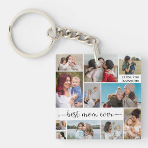 Porte-clés Fête des mères 11 Photo Collage Meilleure maman ja