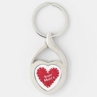 Porte-clés Fête des Mères Coeur rouge