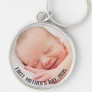 Porte-clés Fête des mères de l'année et de la photo du bébé