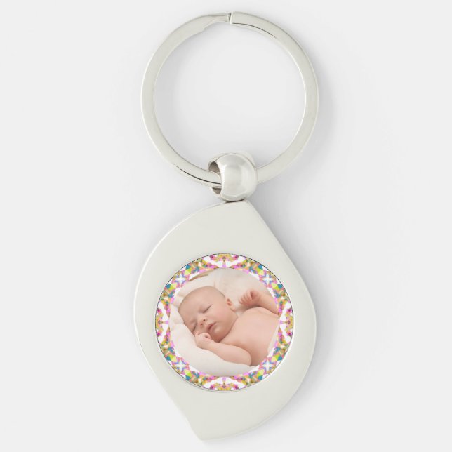 Porte-clés Fête des mères sur mesure Été rose Vert Cadeau (Devant)