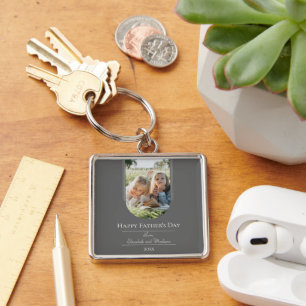 Porte-clés Fête des pères photo Arch moderne   Gris